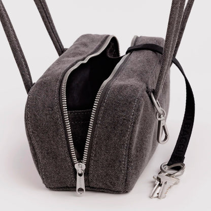 Bolso Pequeño Bowler Baggu - Washed Black Denim