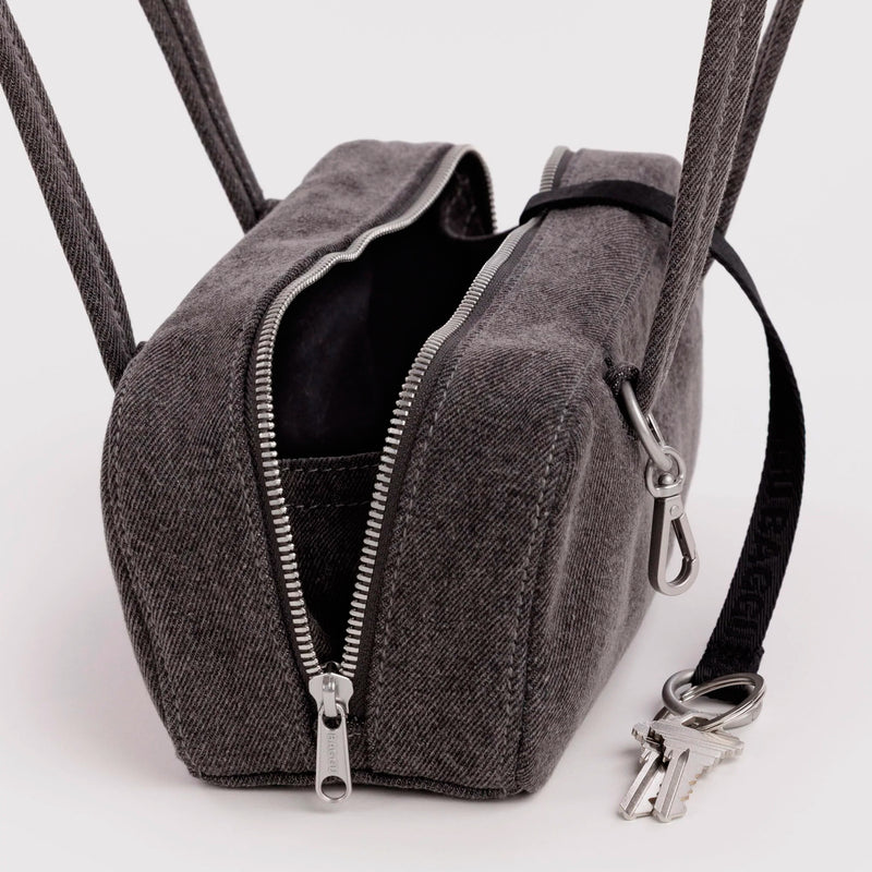 Bolso Pequeño Bowler Baggu - Wasehd Black Denim