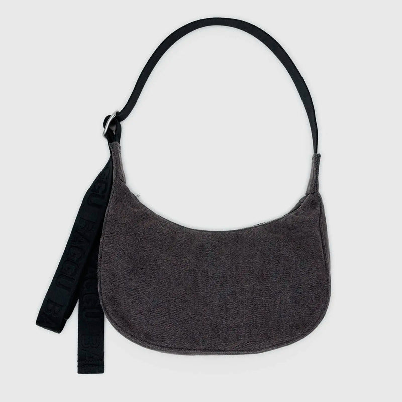 Bolso Mini media luna Baggu - Washed Black Denim