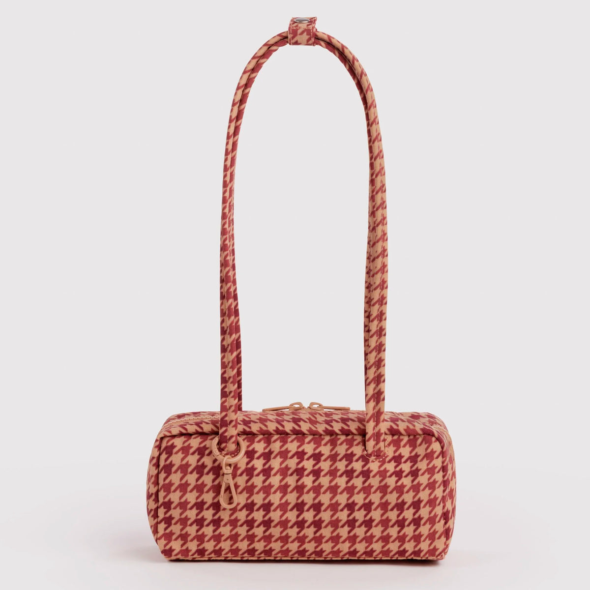 Bolso Pequeño Bowler Baggu - Tan Houndstooth
