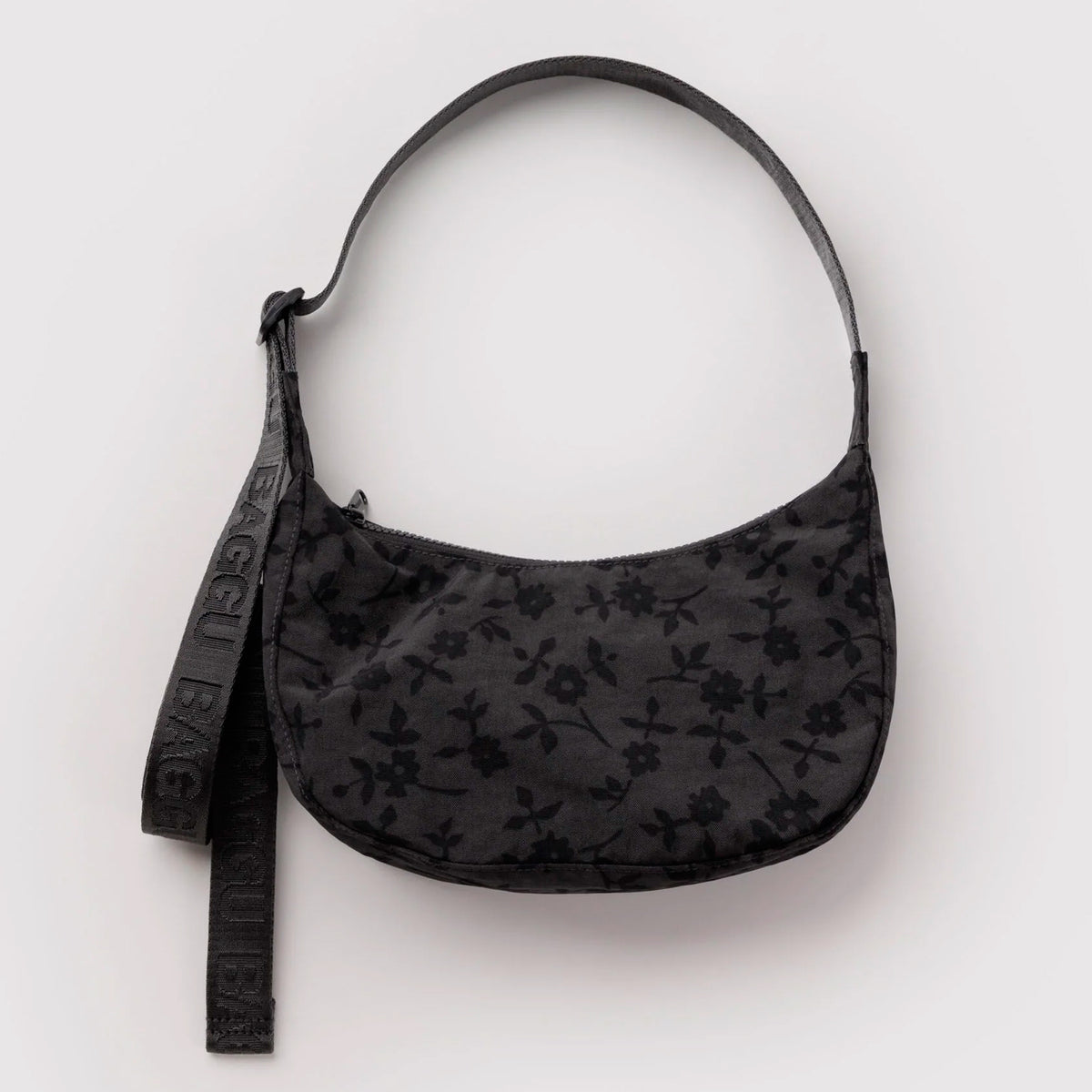 Bolso Mini media luna Baggu - Charcoal Ditsy Floral