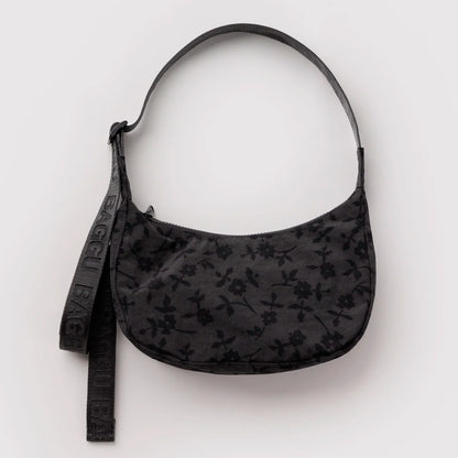 Bolso Mini media luna Baggu - Charcoal Ditsy Floral
