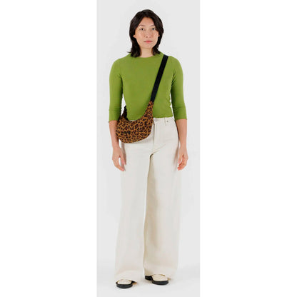 Bolso Mini media luna Baggu - Leopard