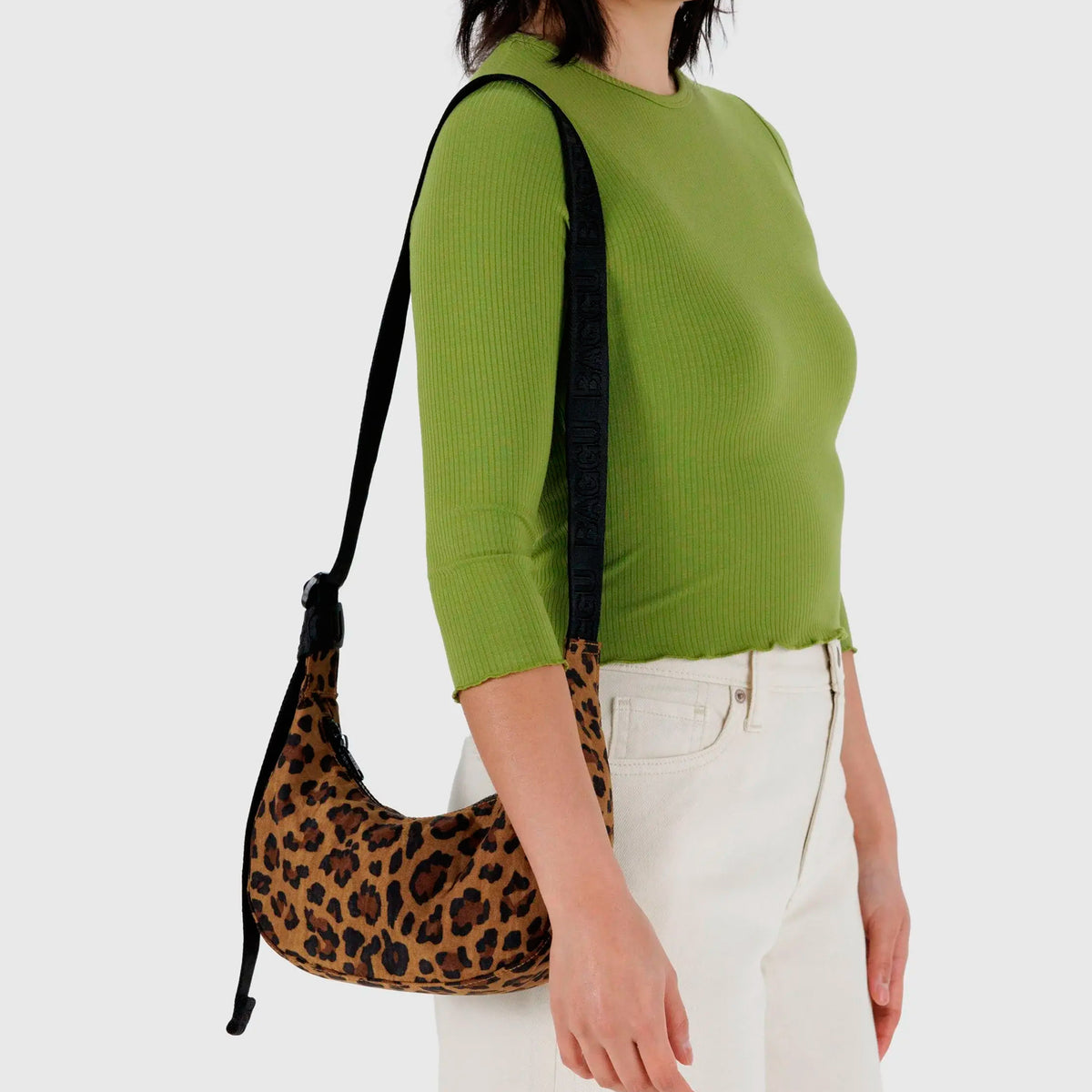 Bolso Mini media luna Baggu - Leopard