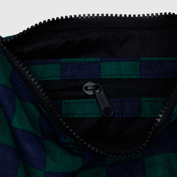 Bolso Mini media luna Baggu - Navy Green Check