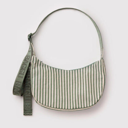 Bolso Mini media luna Baggu - Sage Stripe