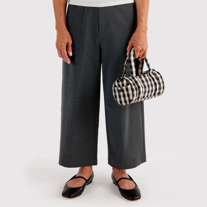 Bolso Pequeño Duffle Baggu - Black and Cream Gingham
