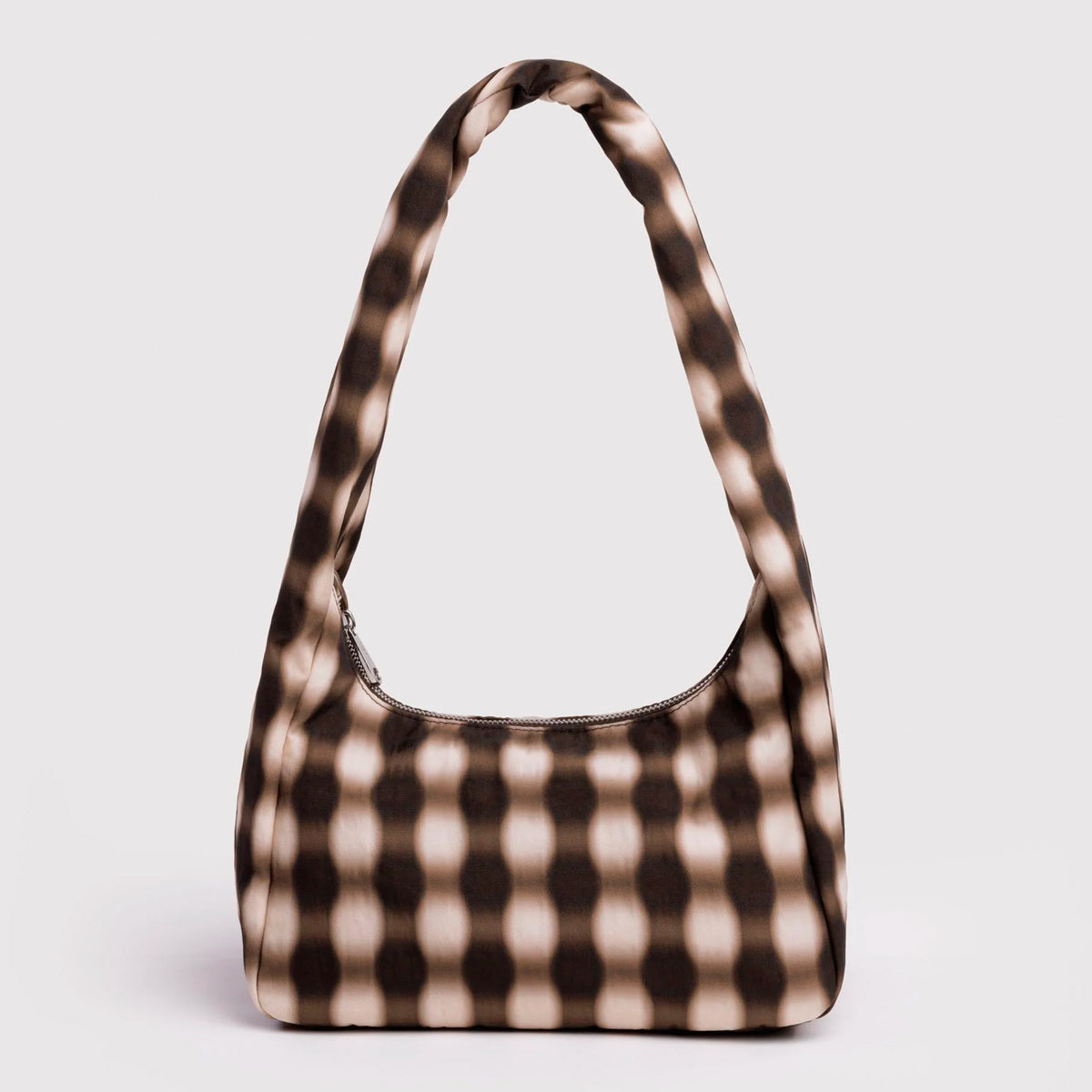 Bolso Pequeño Meringue Baggu - Blurred Gingham Brown