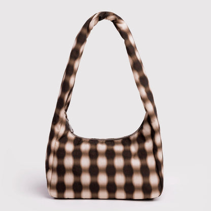 Bolso Pequeño Meringue Baggu - Blurred Gingham Brown
