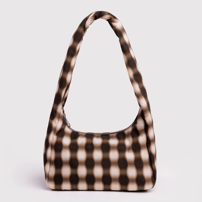 Bolso Pequeño Meringue Baggu - Blurred Gingham Brown