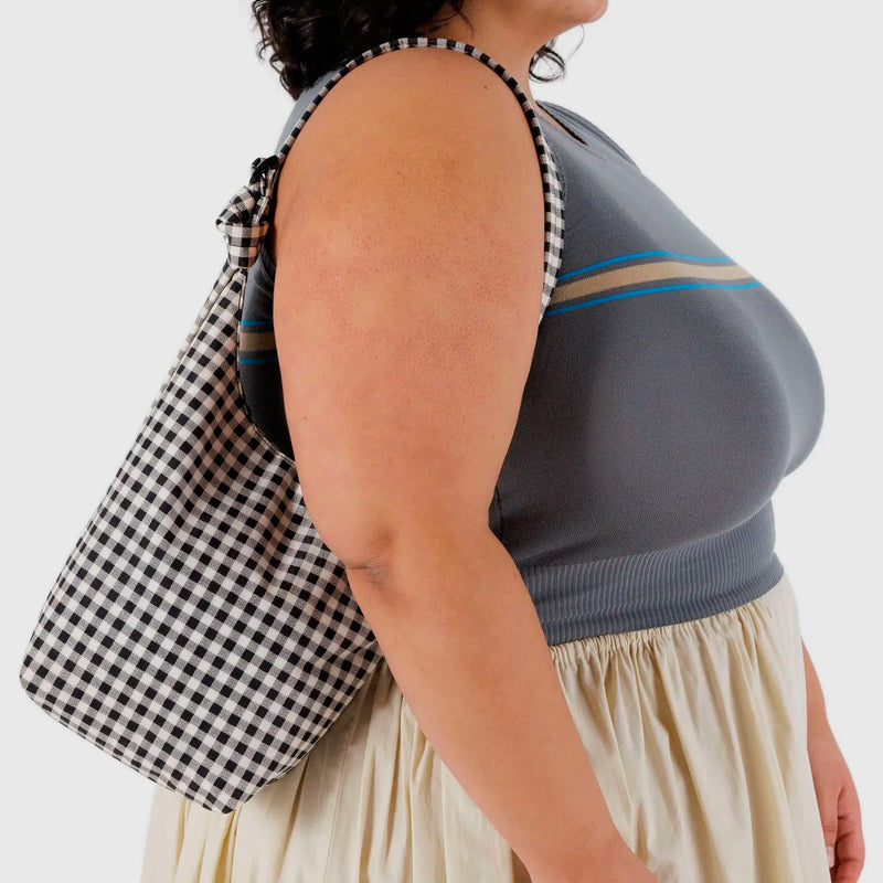 Bolso Mini Large Baggu - Black & White Gingham
