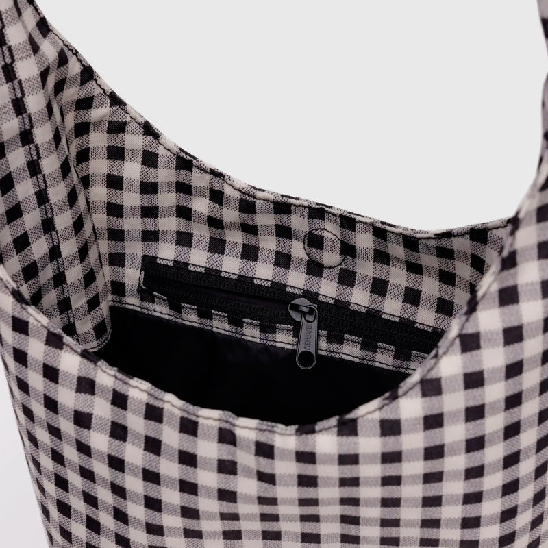 Bolso Mini Large Baggu - Black & White Gingham