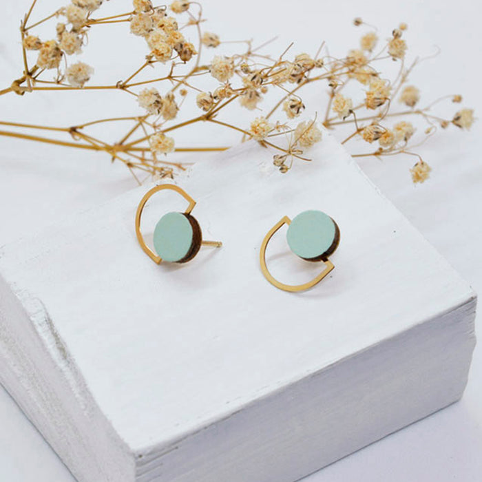 Pendientes - Small Studs Light Blue Green