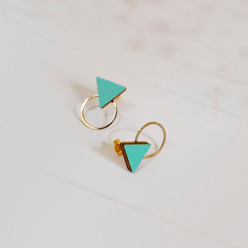 Pendientes - Small Studs Triangle Peppermint