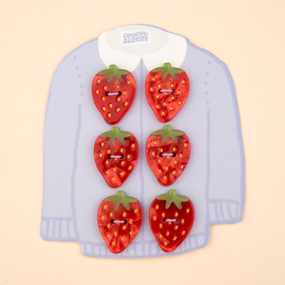 Set de 6 botones - Fresa 🍓