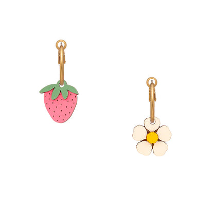 Pendientes de aro Materia Rica - Strawberry Field 🍓🌼