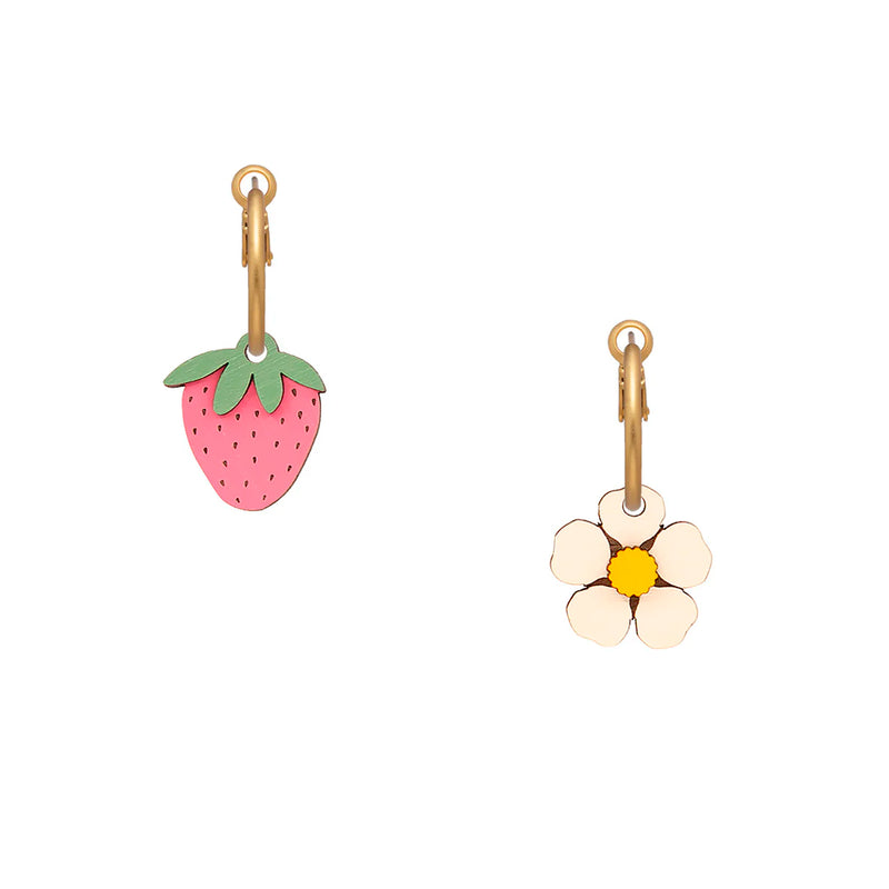 Pendientes de aro Materia Rica - Strawberry Field 🍓🌼