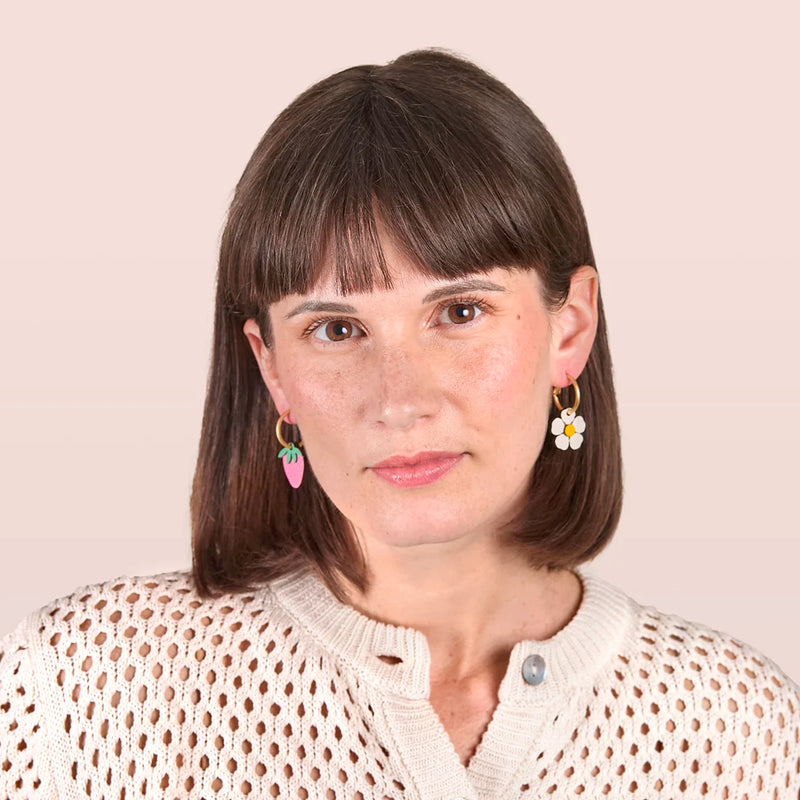 Pendientes de aro Materia Rica - Strawberry Field 🍓🌼