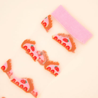 Calcetines transparentes - Tarta de fresa 🍰