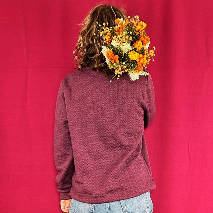 Sudadera La Compiano - Button Berenjena