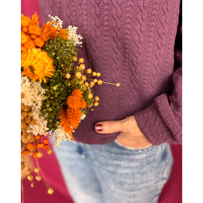 Sudadera La Compiano - Button Berenjena