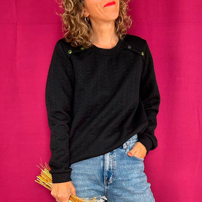 Sudadera La Compiano - Button Negro