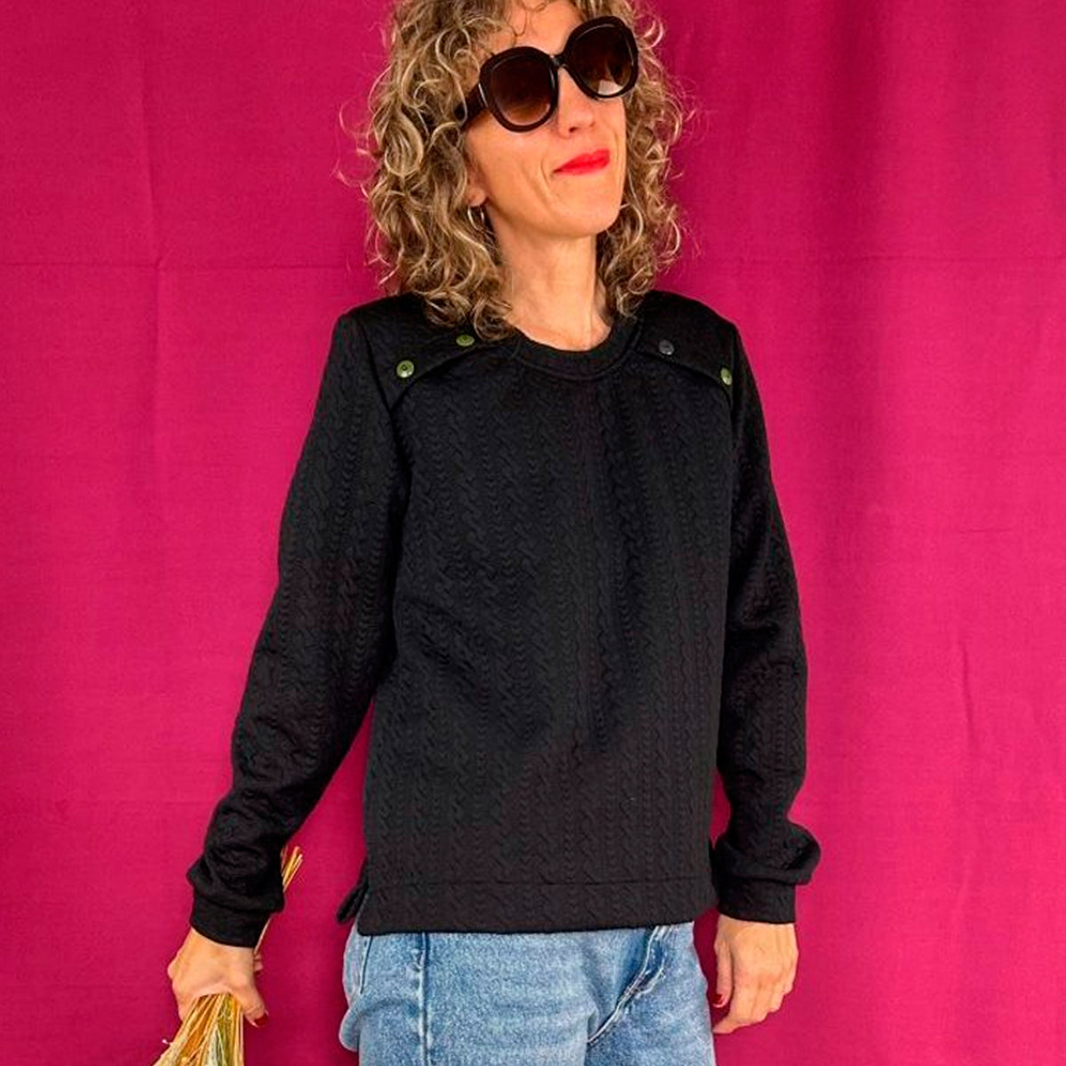 Sudadera La Compiano - Button Negro