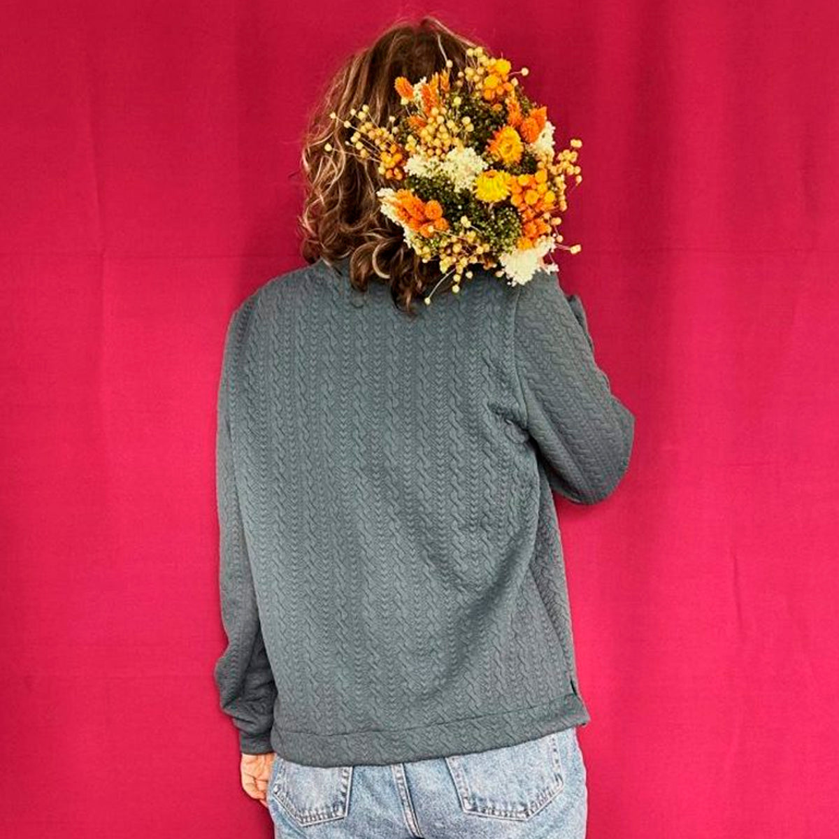 Sudadera La Compiano - Button Petróleo