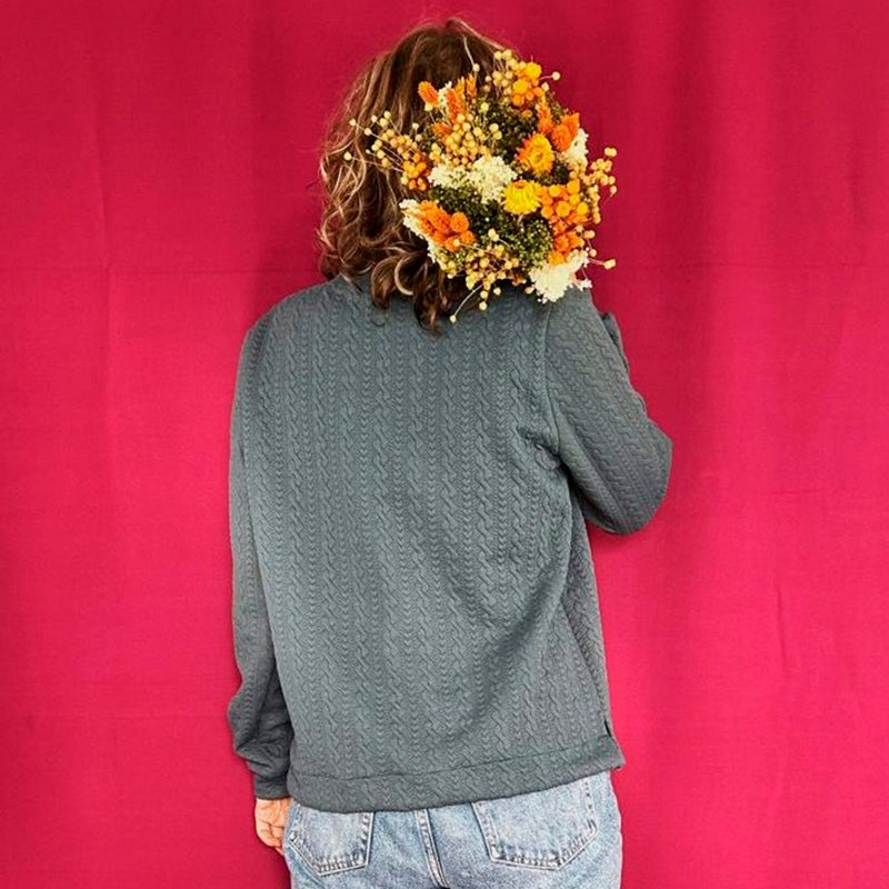 Sudadera La Compiano - Button Petróleo