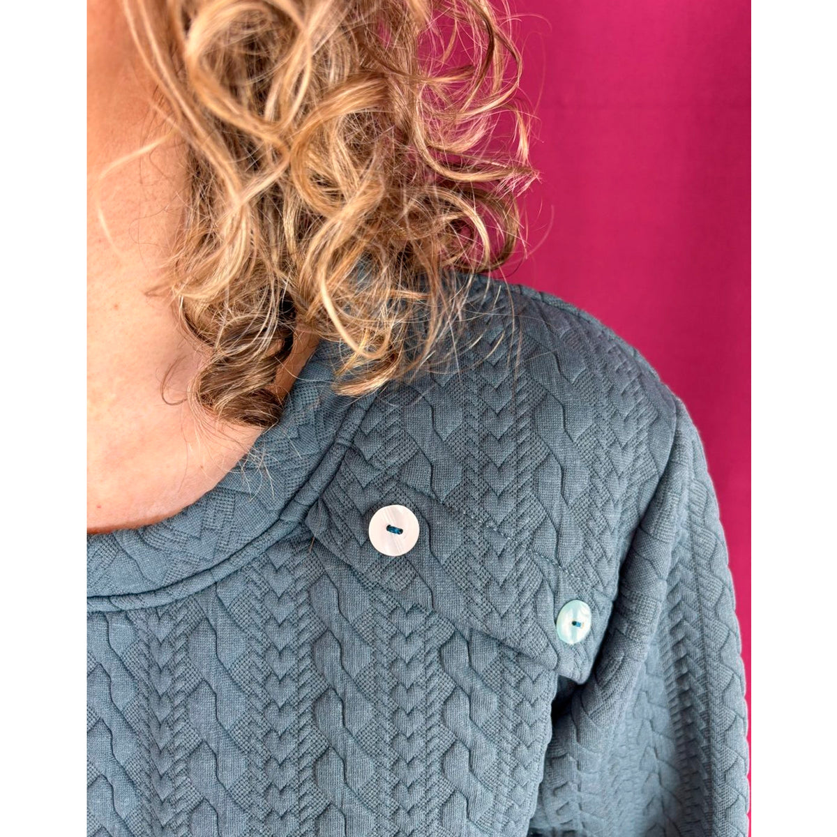 Sudadera La Compiano - Button Petróleo