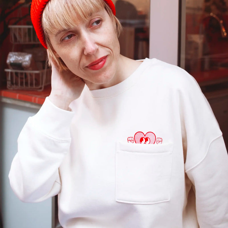 Sudadera - "Corazón Bolsillo" Cropped 💗