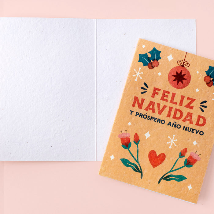 Postal plantable - "Feliz Navidad y Próspero Año Nuevo" 🎄