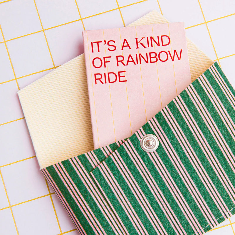 Tarjetero - Rayas Verde y Rosa