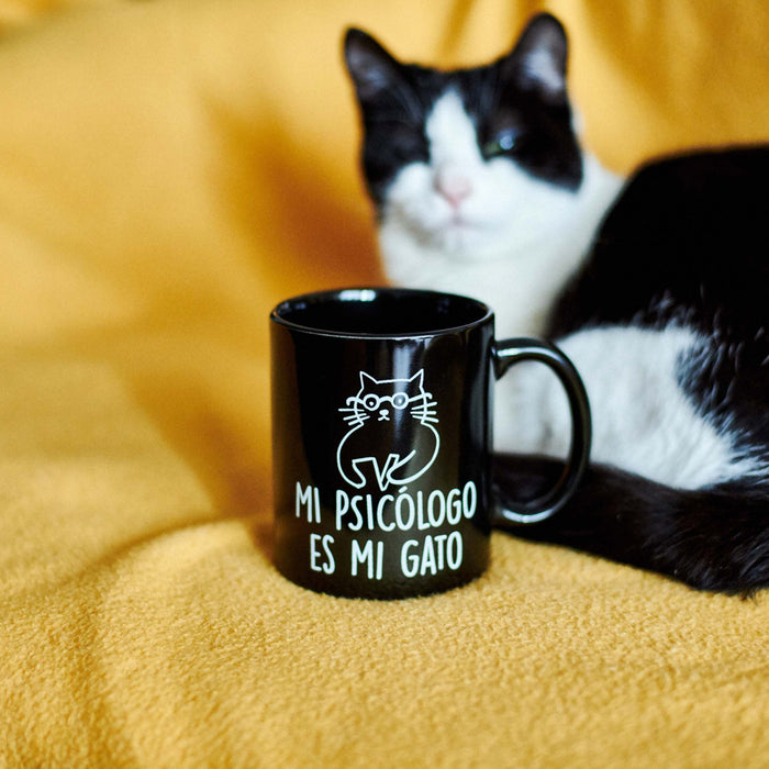 Taza - "Mi psicólogo es mi gato"