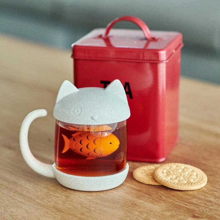 Taza - Gatito con pez infusor