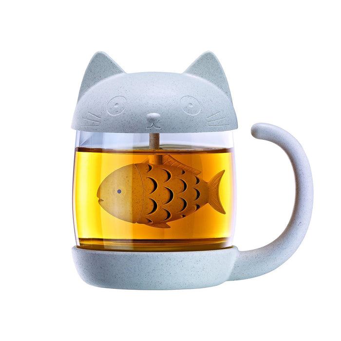 Taza - Gatito con pez infusor