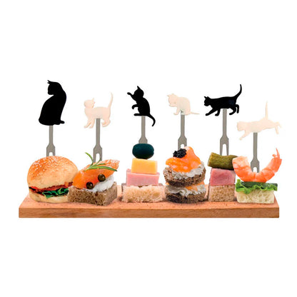 Set de 6 Mini Tenedores para Aperitivo - Cats 🐱