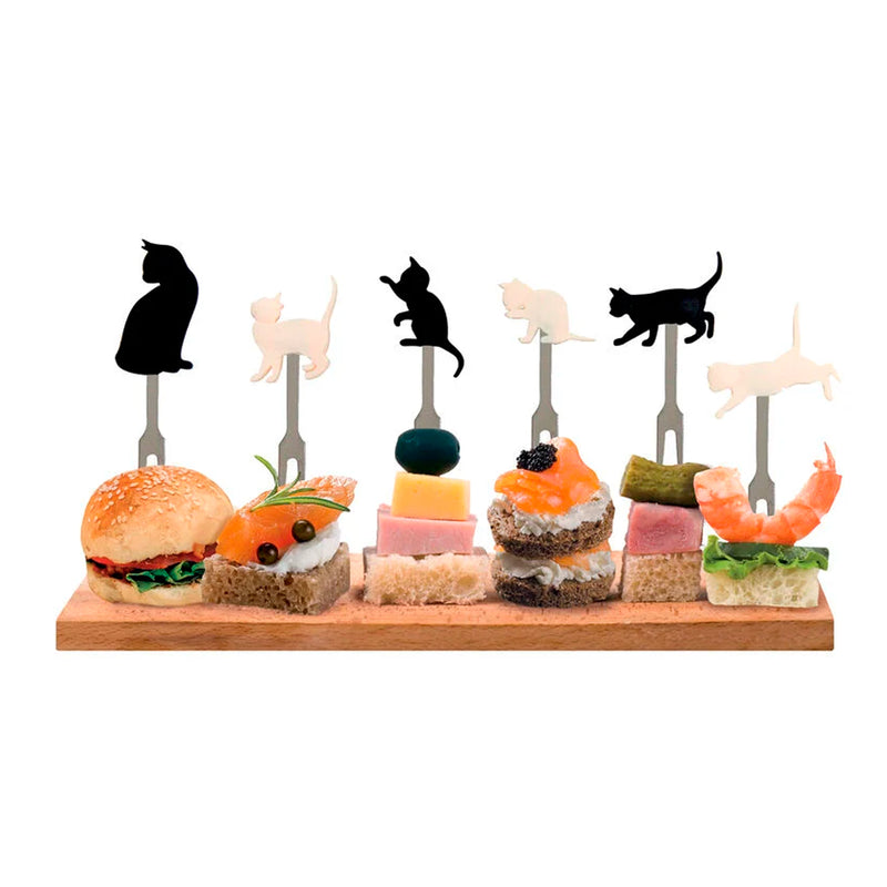 Set de 6 Mini Tenedores para Aperitivo - Cats 🐱