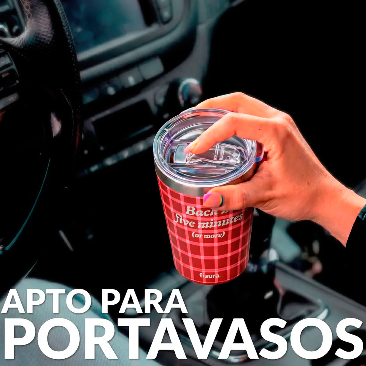 Vaso termo Fisura - "Back in Five Minutes or More" ⏰