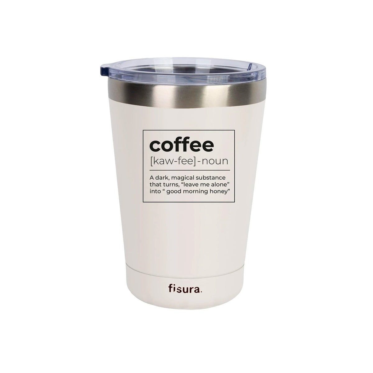 Vaso termo Fisura - "Coffe" blanco ☕