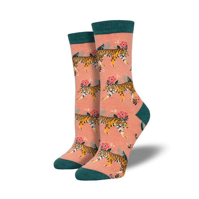 Calcetines de bambú - Tiger Floral Rosa 🐯🌺