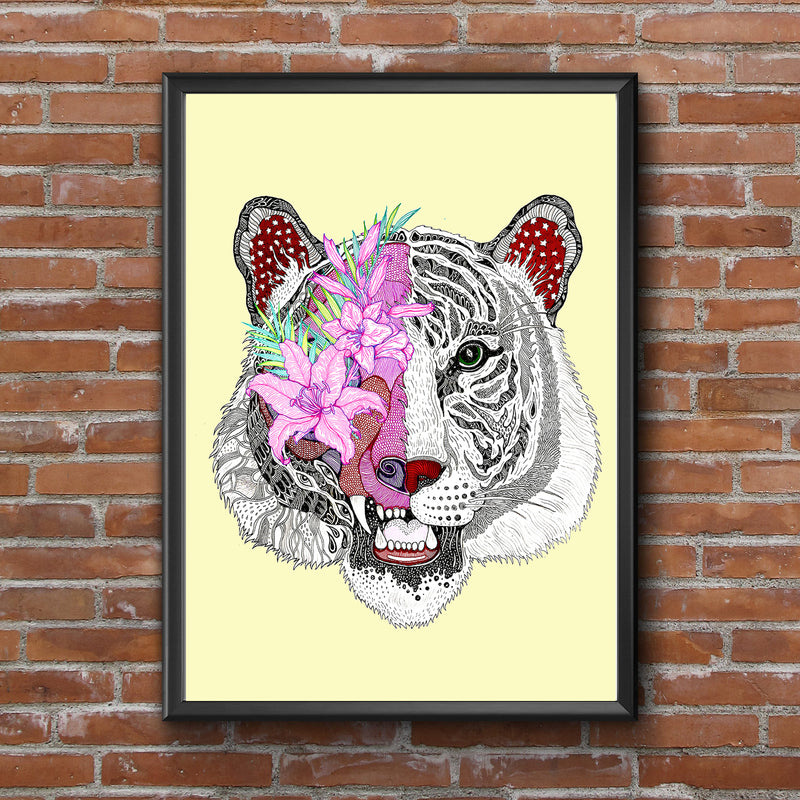 Print de El dios de los tres A4 - "Tigre blanco"