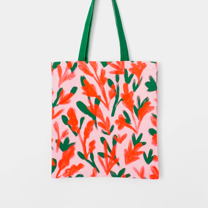 Tote bag - Pink & Green Flowers