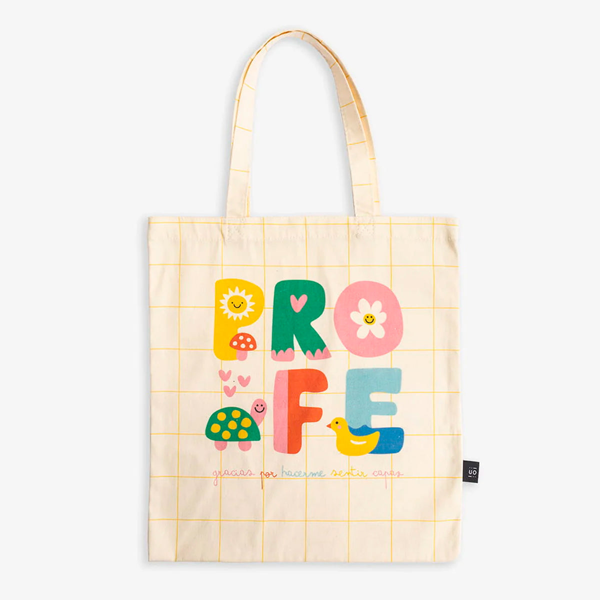 Tote bag UO - "Profe, gracias por hacerme sentir capaz" 🌼🌞
