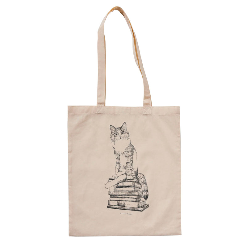 Tote bag - "Cat on books" de Laura Agustí