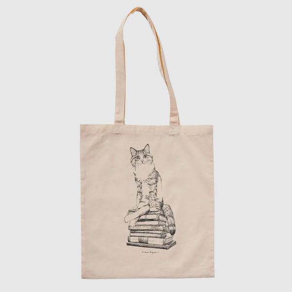 Tote bag - "Cat on books" de Laura Agustí