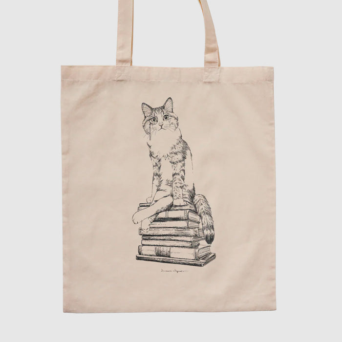 Tote bag - "Cat on books" de Laura Agustí