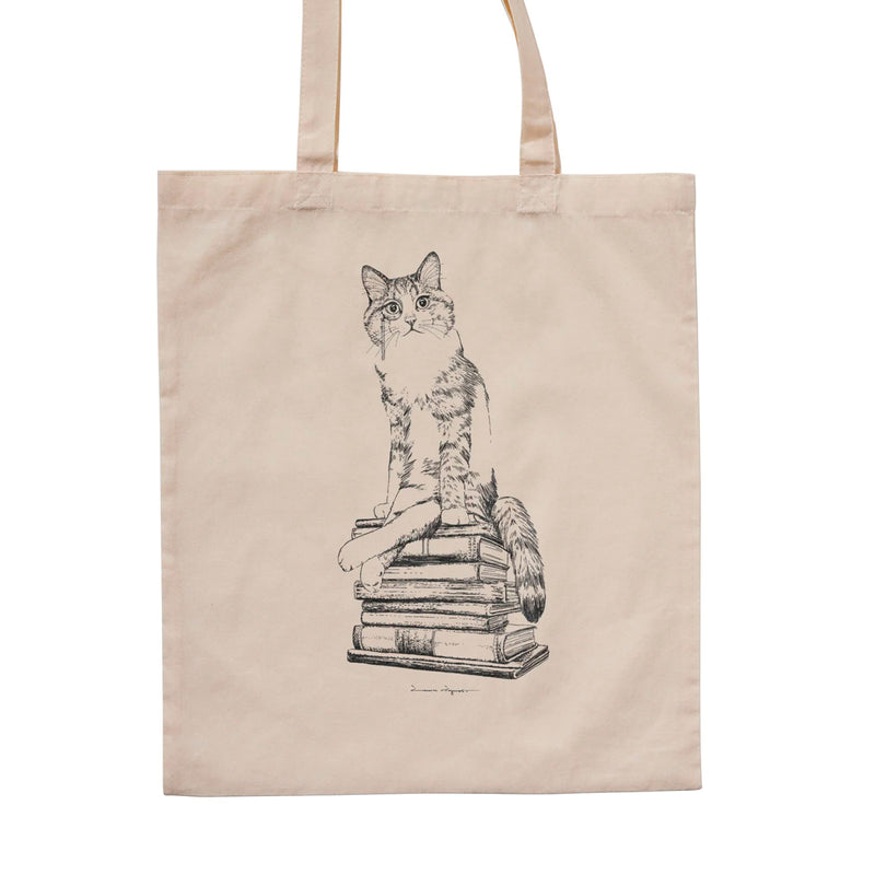 Tote bag - "Cat on books" de Laura Agustí