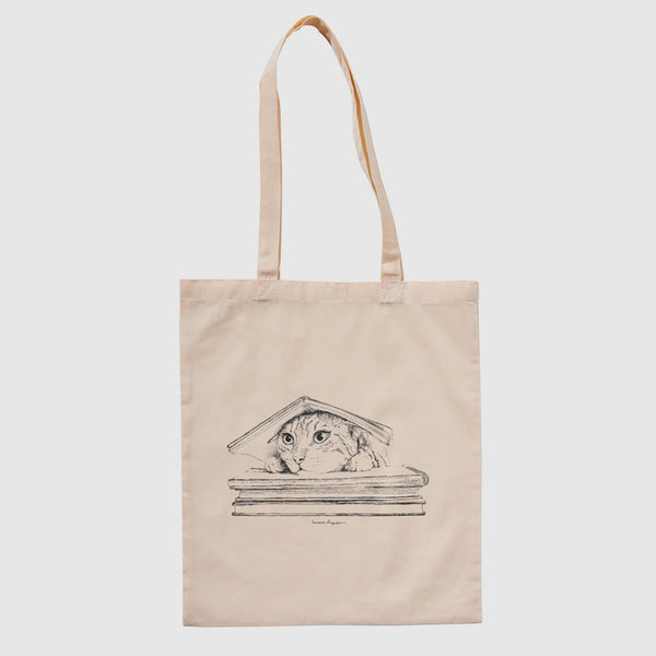 Tote bag - "Cat under the book" de Laura Agustí