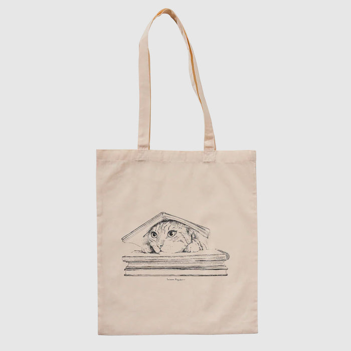 Tote bag - "Cat under the book" de Laura Agustí